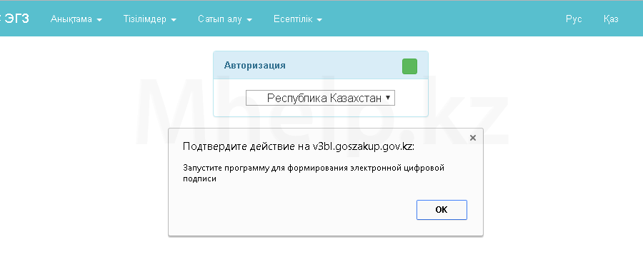 Ошибка запустите программу для формирования электронной цифровой подписи на Госзакупки РК - Mhelp.kz