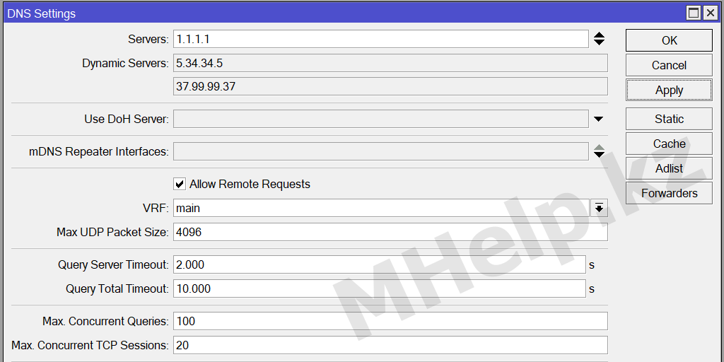 MikroTik DNS Allow Remote Requests MikroTik DNS Allow Remote Requests